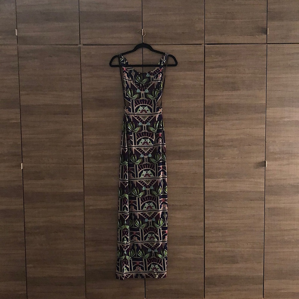 Print cutout maxi dress